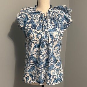Generation Love Blue and White Floral Blouse
